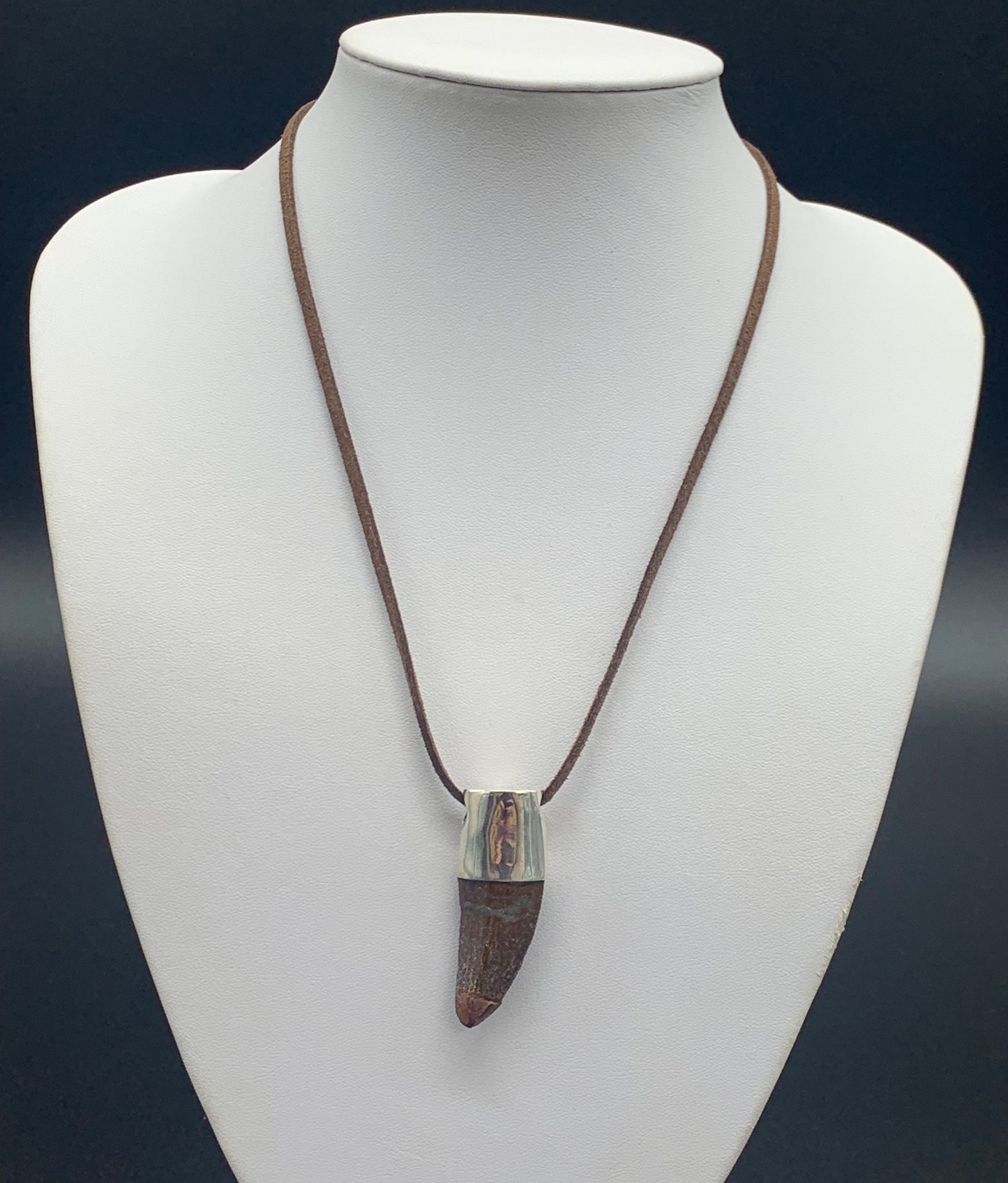 Carcharodontosaurus Tooth Pendant | 1 3/4" | Sterling Silver | 100% Authentic
