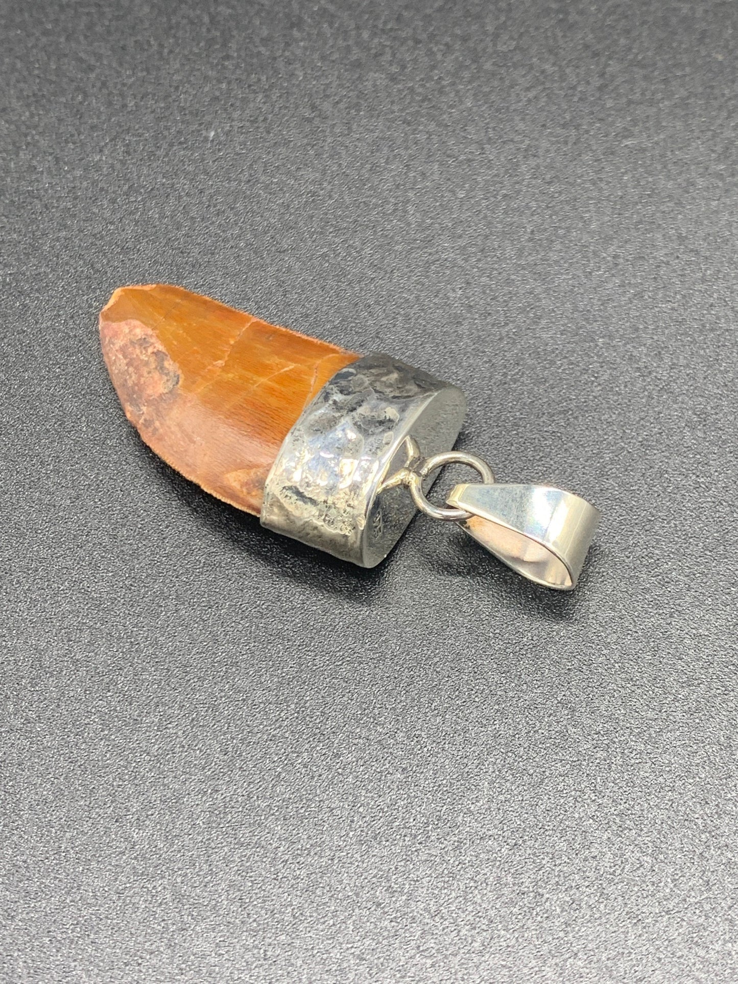 Carcharodontosaurus Tooth Pendant | 1 1/3" | Sterling Silver | 100% Authentic