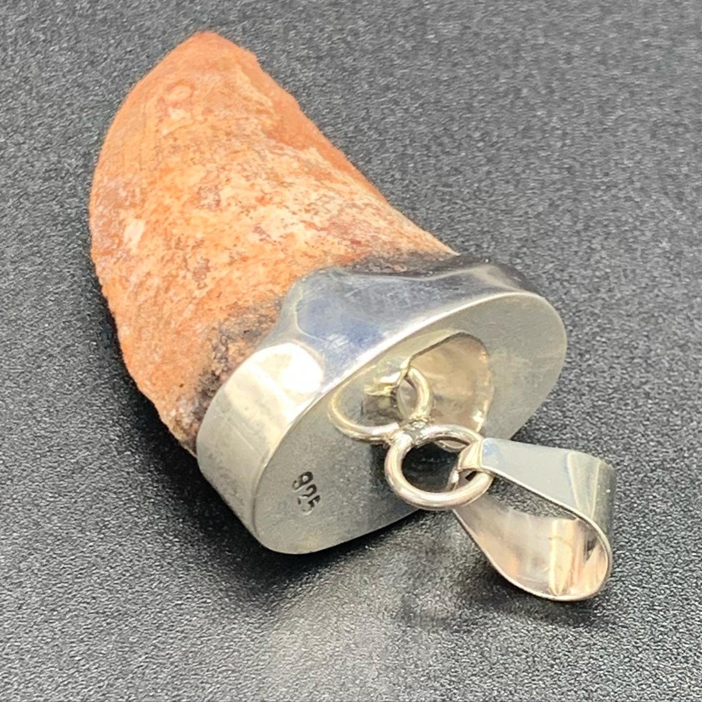 Carcharodontosaurus Tooth Pendant | 2" and Bulky | Sterling Silver | 100% Authentic