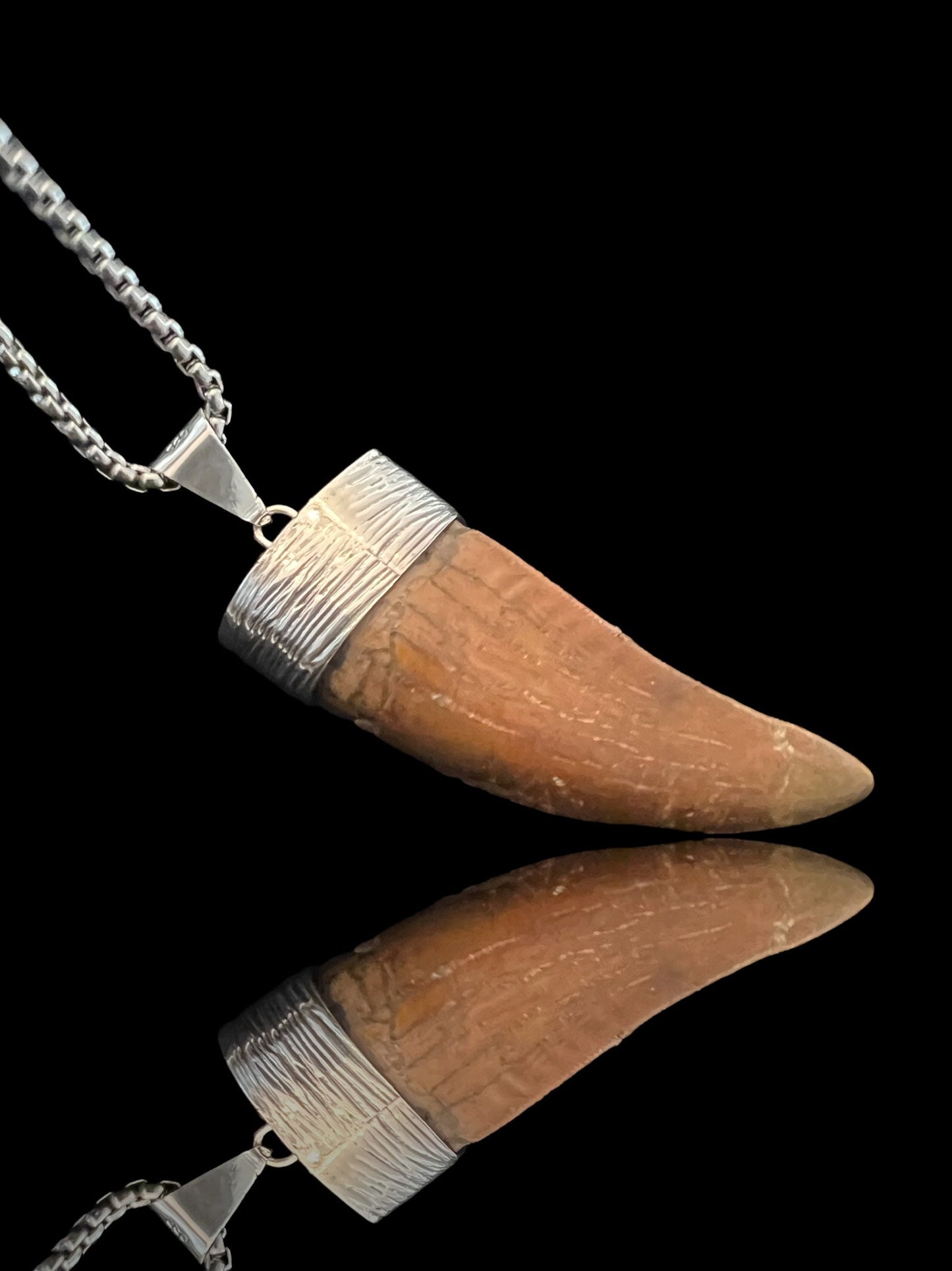 Carcharodontosaurus Tooth Pendant | 2.5" | Sterling Silver | 100% Authentic