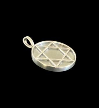 Star of David Muonionalusta Meteorite Pendant | Sterling Silver