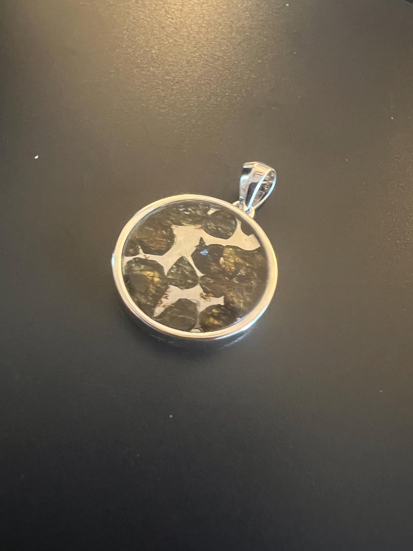 Star of David Sericho Pallasite Meteorite Pendant | Sterling Silver