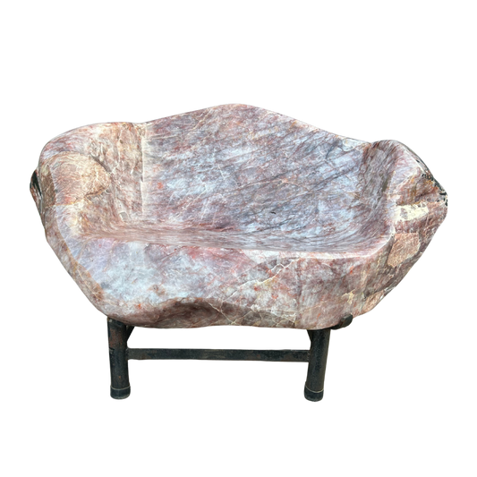 Red Quartz with Tourmaline Seat
