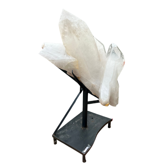 Massive Quartz Point Group on Stand