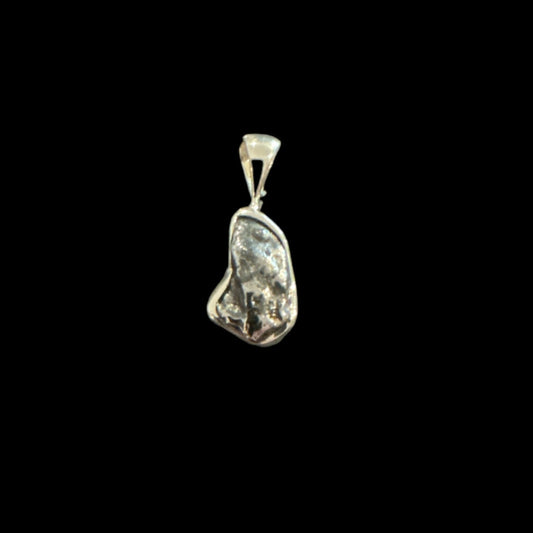 Agoudal meteorite pendant set in sterling silver