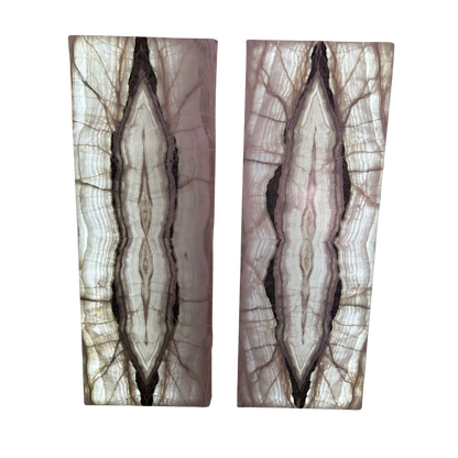 Pair of Wall Mounted Onyx Luminaries