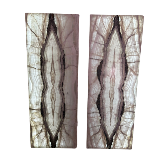 Pair of Wall Mounted Onyx Luminaries