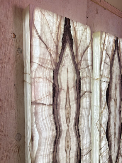 Pair of Wall Mounted Onyx Luminaries