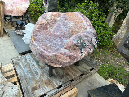 Red Quartz with Tourmaline Seat