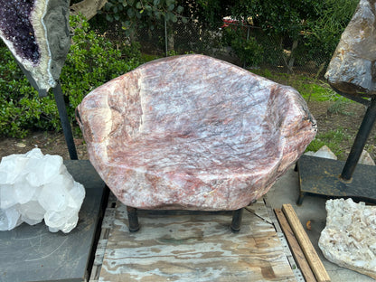 Red Quartz with Tourmaline Seat