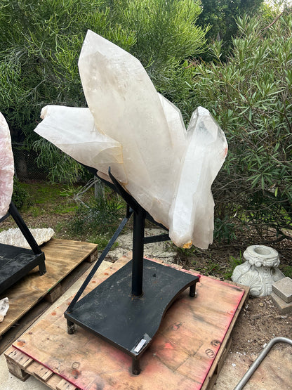 Massive Quartz Point Group on Stand