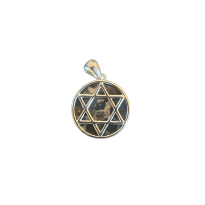 Star of David Sericho Pallasite Meteorite Pendant | Sterling Silver