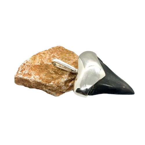 Sterling Cromo Silver Megalodon tooth pendent