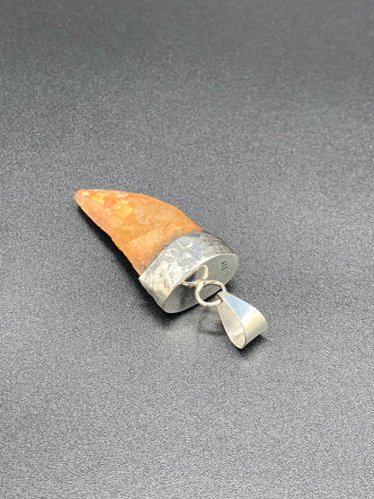 Carcharodontosaurus Tooth Pendant | 2" | Sterling Silver | 100% Authentic