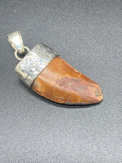 Carcharodontosaurus Tooth Pendant | 1 1/3" | Sterling Silver | 100% Authentic