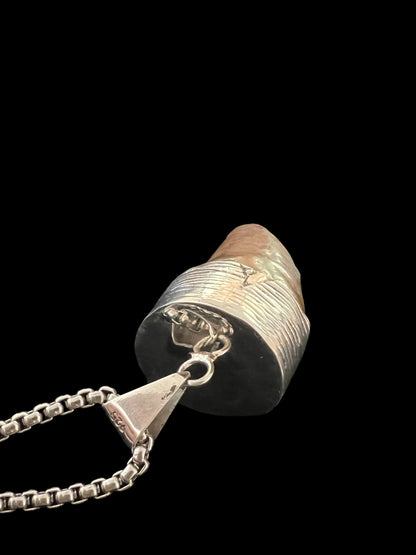 Carcharodontosaurus Tooth Pendant | 2" | Sterling Silver | 100% Authentic