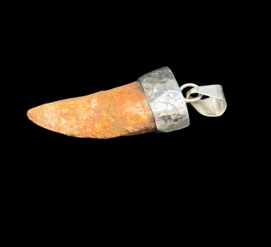 Carcharodontosaurus Tooth Pendant | 2" | Sterling Silver | 100% Authentic
