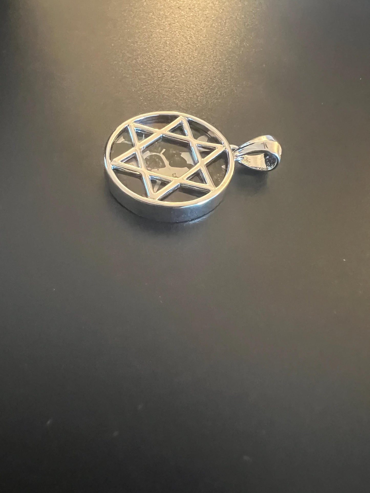 Star of David Sericho Pallasite Meteorite Pendant | Sterling Silver