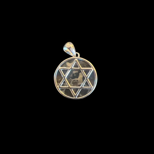 Star of David Sericho Pallasite Meteorite Pendant | Sterling Silver